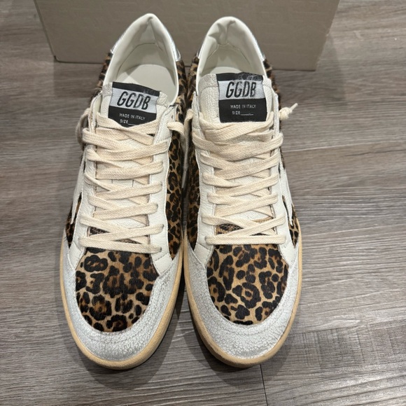 Golden Goose Ballstar Leo Horsy Leather Upper Leopard Print Sneakers - Picture 4 of 16